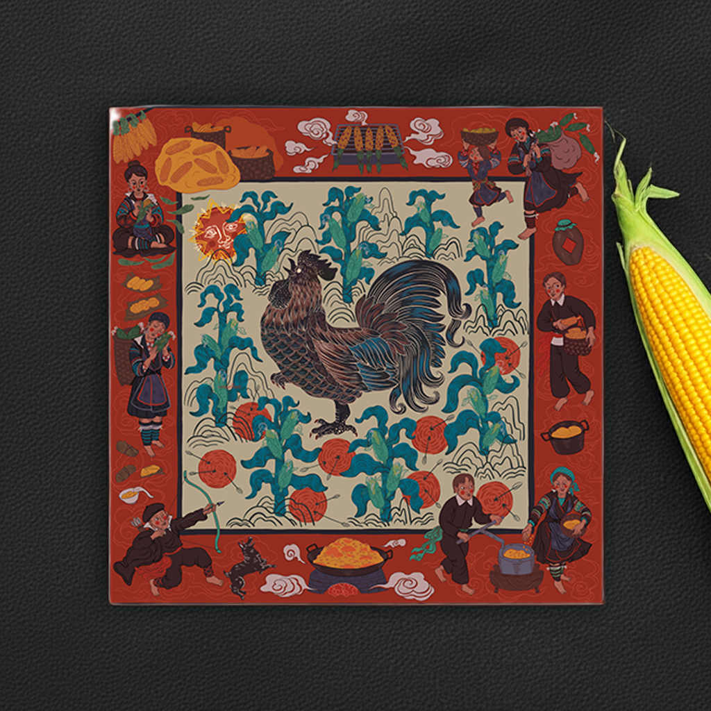 Rooster and Corn